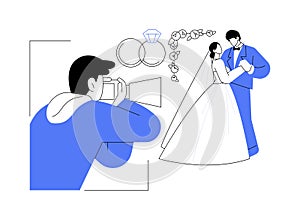 Wedding photographer isolated cartoon vector illustrations.