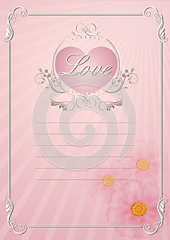 Wedding pink invatation card template photo