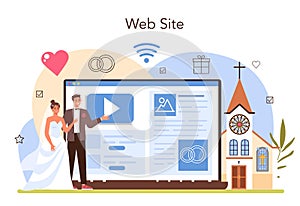 Wedding planner online service or platform. Organizer planning
