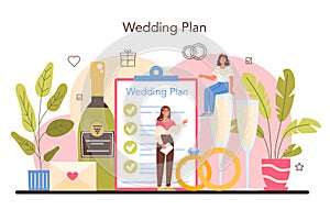 Wedding planner. Professional organizer planning wedding event.