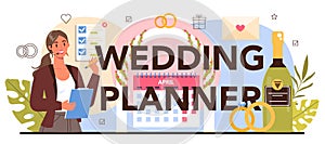 Wedding planner typographic header. Professional organizer planning