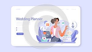 Wedding planner web banner or landing page. Professional organizer