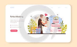 Wedding planner web banner or landing page. Professional organizer