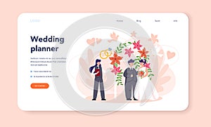 Wedding planner web banner or landing page. Professional