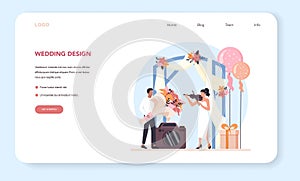 Wedding planner web banner or landing page. Professional organizer