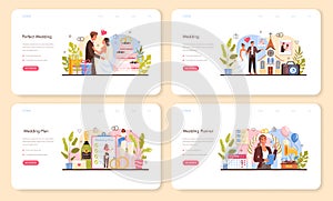 Wedding planner web banner or landing page set. Professional organizer