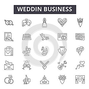 Wedding planning line icons, signs, vector set, linear concept, outline illustration