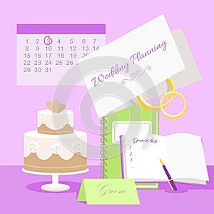 Wedding Planning Vector Concept in Flat Design