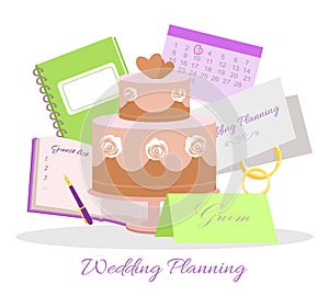 Wedding Planning Vector Concept in Flat Design