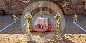 Wedding prepartions in Filerimos Monastery, Rhodes, Greece