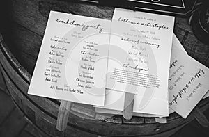 Wedding programs.