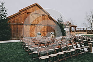 Wedding reception at barn.