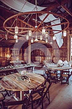 Wedding reception at barn