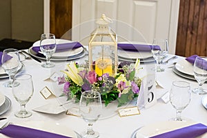 Candle Lantern Wedding Reception Centerpieces