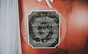 Wedding reception chalkboard decoration welcome sign