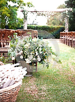 Wedding reception at an outdoor venue