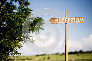 Wedding reception sign