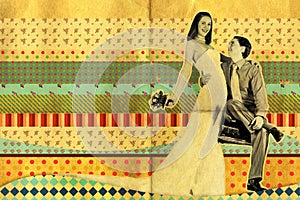 Wedding retro art collage