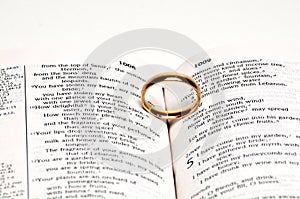 Wedding Ring on a Bible