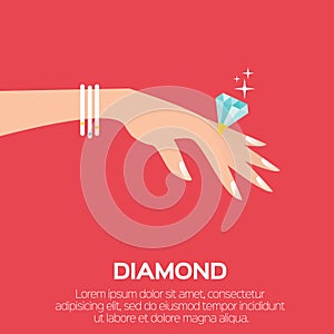 Wedding Ring with a big shining diamond
