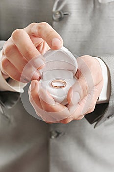 Wedding ring in a box