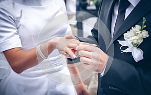 Wedding ring exchange