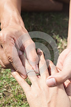 Wedding ring exchange