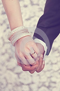 Wedding ring on hand