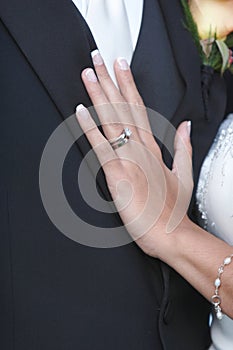 Wedding Ring On Hand Of Bride