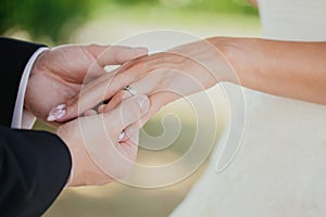 Wedding ring hands love