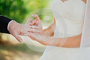 Wedding ring hands love