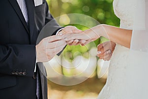 Wedding ring hands love