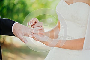 Wedding ring hands love