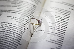 Wedding ring heart shadow