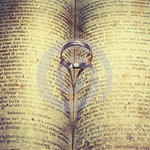 Wedding Ring and heart shaped shadow