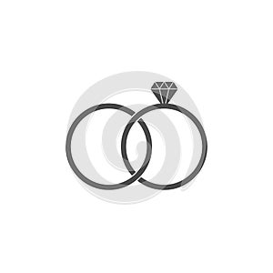 Wedding ring icon. Vector illustration, flat design.