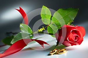 Wedding Ring With Rose