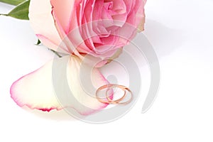 Wedding ring with rose
