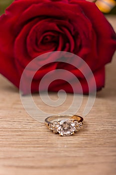 Wedding Ring and Rose