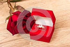 Wedding Ring and Rose