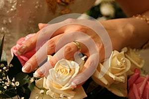 Wedding Ring on Roses