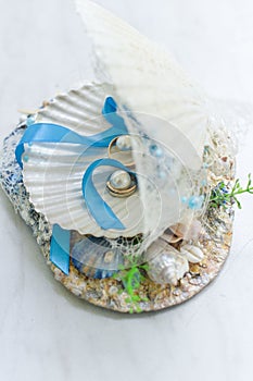 Wedding ring in a shell