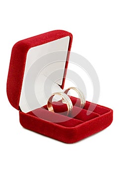 Wedding ring on white background