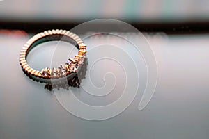 Wedding rings background. Engagement or marriage conceptual photo