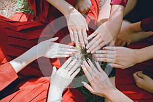 Wedding rings background. Engagement or marriage conceptual photo