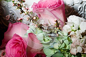 Wedding Rings in the Bouquet