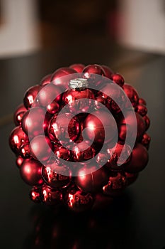 Wedding rings on Christmas ornament