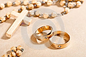 Wedding Rings and Cross