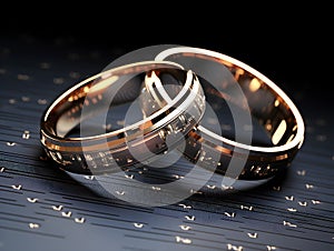 Wedding rings with an electronic smart system