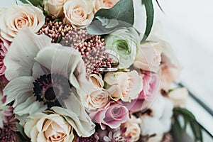 Wedding rings on flowers